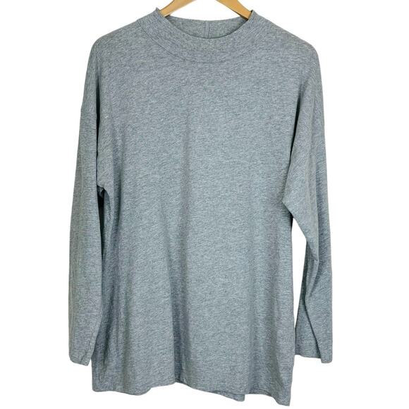 We The Free Light Gray Mock Neck Long Sleeve Top OVERSIZED Size XS - Picture 3 of 7